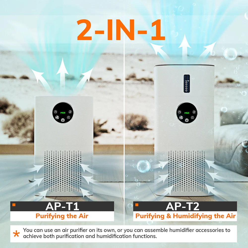 2-in-1 Air Purifier & Humidifier for Allergies, Pets, and Smokers, H13 HEPA Filter