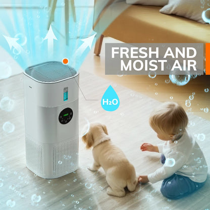 2-in-1 Air Purifier & Humidifier for Allergies, Pets, and Smokers, H13 HEPA Filter