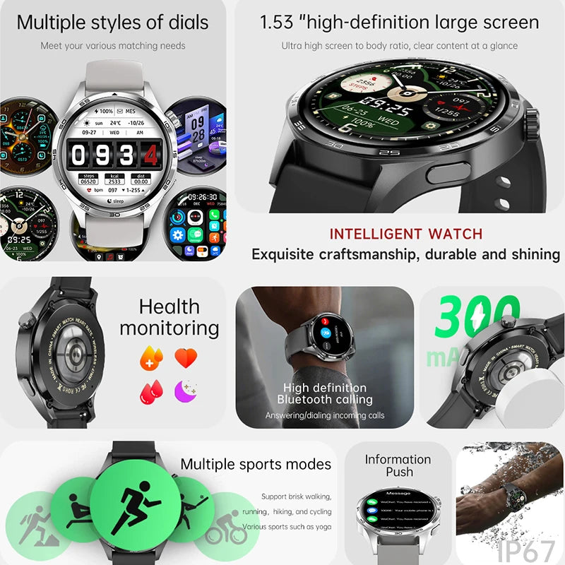 GT5 Pro Smartwatch, AMOLED, Bluetooth Calls, GPS, NFC, Heart Rate, Compass (2024)