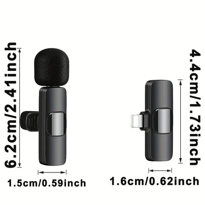 Wireless Lavalier Microphone, 1-Touch Recording, Voice-Activated for Streaming & Video Conferences