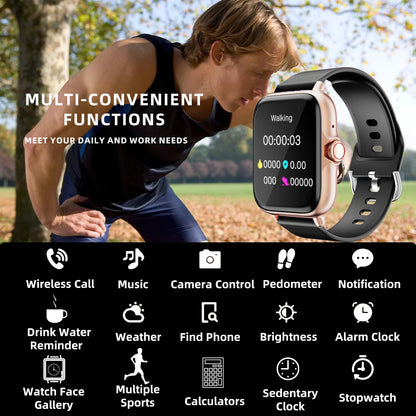 1.83'' Waterproof Smartwatch, Call/Message Alerts, Sleep Tracking, Pedometer, for iPhone & Android