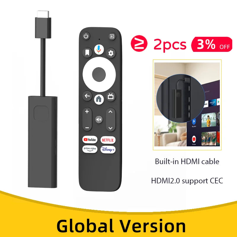 UBISHENG GD1 Android TV Stick, 4K Streaming, Netflix Certified, 16GB, WiFi