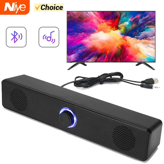 PC Soundbar, USB Powered, Wired & Bluetooth, for TV, Laptop, Gaming, Home Theater Audio