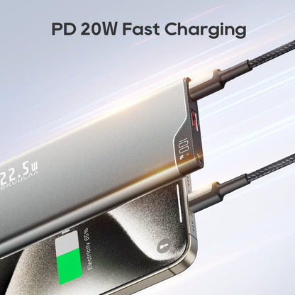 KUULAA 22.5W 10,000mAh Fast Charging Power Bank for iPhone & Xiaomi