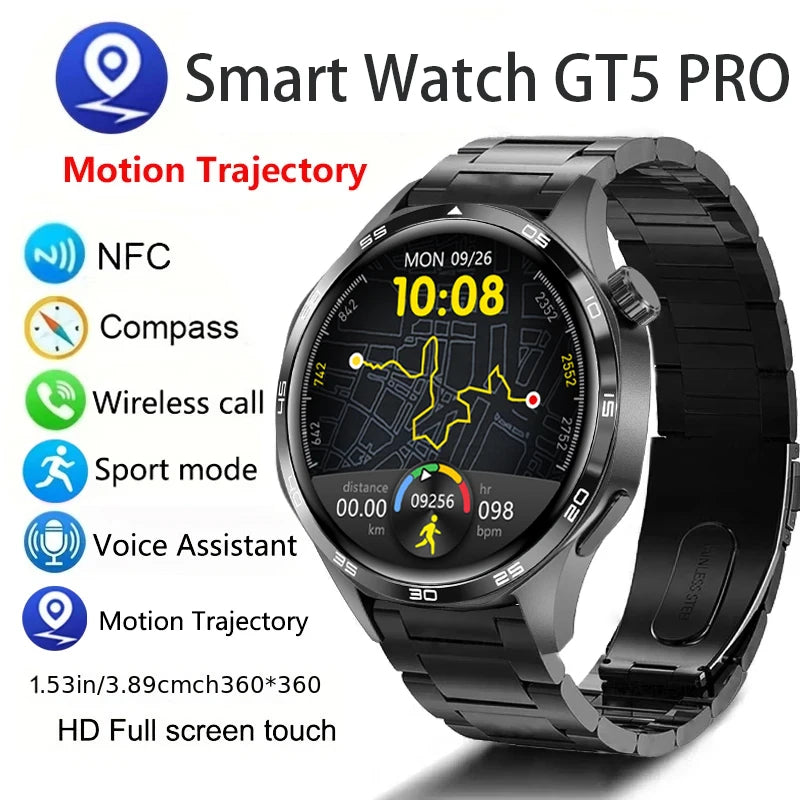 GT5 Pro Smartwatch, AMOLED, Bluetooth Calls, GPS, NFC, Heart Rate, Compass (2024)